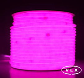 FITA DE LED NEON SILICONADA 110V ROSA 360° 3528 144LED + IP67 + 100M (TOMADA)