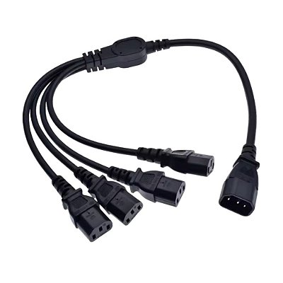 CABO DE FORÇA ADAPTADOR CPU MACHO C14 X 4 VIAS CPU FEMEA C13 10A (1,5MTS)