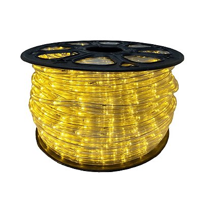 FITA DE LED REDONDA 110V AMARELO 3528 60LED + IP67 + 100M (TOMADA)