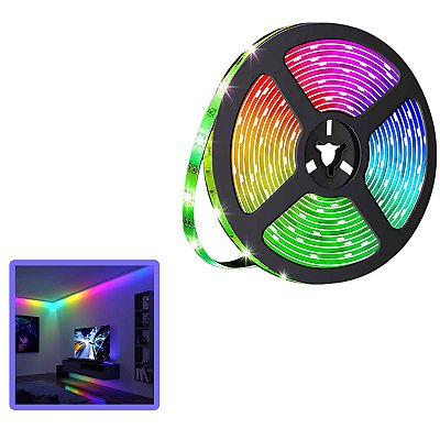 FITA DE LED 12V RGB KZQ (6000K) 5050 60LED + IP65 + 5M + CONTROLE