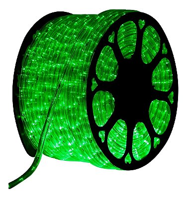 FITA DE LED REDONDA 110V VERDE 3528 60LED + IP67 + 100M (TOMADA)
