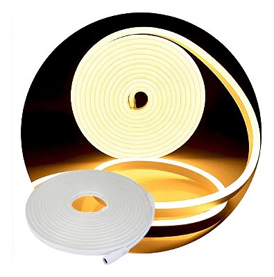 FITA DE LED NEON 12V BRANCO NEUTRO (4000K) C/SILICONE 3528 60LED + IP67 + 5M