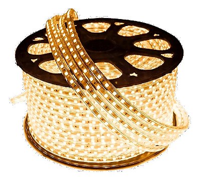 FITA DE LED 127V BRACO QUENTE (3000K) 3528 120LED + IP67 + 100M (TOMADA)