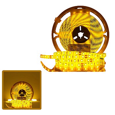 FITA DE LED 24V AMARELA 5050 60LED + IP65 + 5M