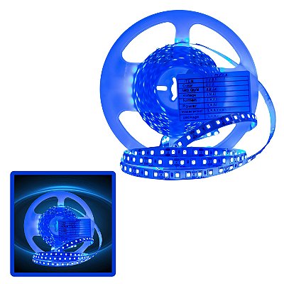 FITA DE LED 12V AZUL 3528 60LED + IP20 + 5M