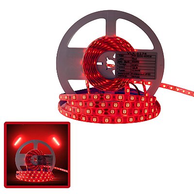 FITA DE LED 24V VERMELHO 5050 60LED + IP65 + 5M