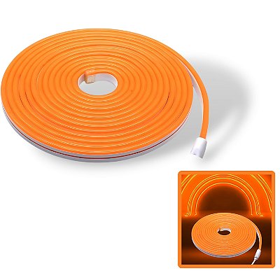 FITA DE LED NEON 12V LARANJA SILICONADA 3528 60LED + IP20 + 5M