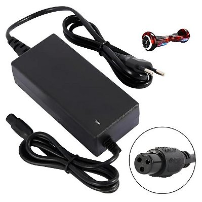 FONTE 42V 2A PLUG 3 PINOS PARA HOVERBOARD MESA