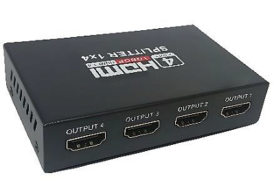 SPLITTER HDMI DIVISOR 1 ENTRADA X 4 SAÍDAS COM FONTE DE ALIMENTAÇÃO BIVOLT ,V1.4 1080P , COMPATIVEL COM HDCP