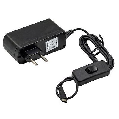 FONTE JH 5V 3A C/BOTÃO TIPO C PAREDE