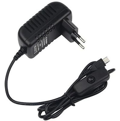 FONTE JH 5V 3A C/BOTÃO MICRO USB V8 PAREDE