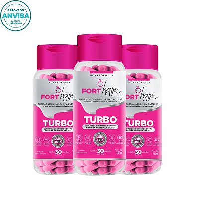 KIT FORTHAIR TURBO 3 MESES - FORTALECIMENTO CABELOS, PELE E UNHAS