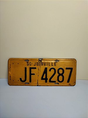 Placa Automotiva Amarela Antiga Decorativa