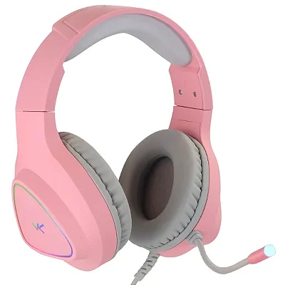 Fone De Ouvido Headset Gamer Chroma Usb 7.1 Rgb Rosa