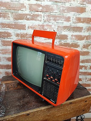 Televisão Philips Antiga Vermelha