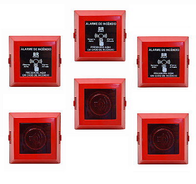 Kit 3 Acionadores e 3 Sinalizador Audio Visual