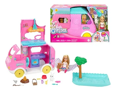 Barbie Chelsea Trailer De Acampamento Com Acessórios