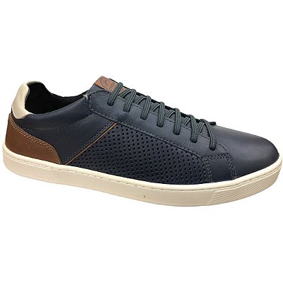 Sapatênis Masculino Freeway Casual Couro Evolution Cielo - BURN-3983 - Azul