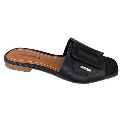 Rasteira Feminina Bottero Couro Botlilia Summer Burnish - 323104 - Preto