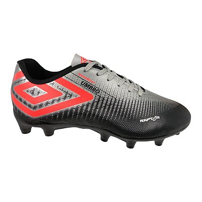 Chuteira Masculina Umbro Campo Raptor - U01FB001020-180 - Preto-Prata-Coral