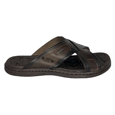 Chinelo Masculino Pegada Couro - 131222-02 - Marrom