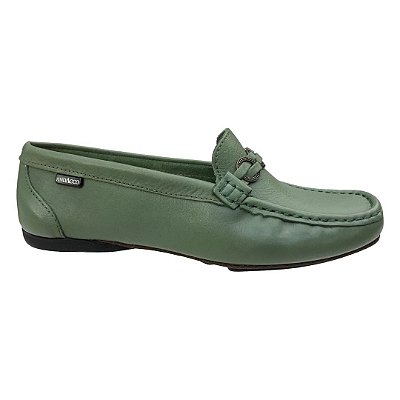 Sapato Feminino Andacco Mocassim Couro - 45003 - Verde