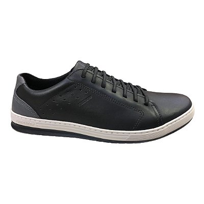 Sapatênis Masculino Freeway Couro - TRACK02-3981 - Preto