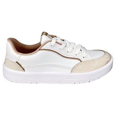 Tênis Feminino Moleca Casual - 5791.102 - Branco Off-Bege