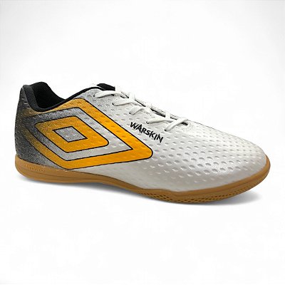 Tênis Masculino Umbro Futsal Warskin - U01FB00161-261 - Branco-Amarelo-Preto