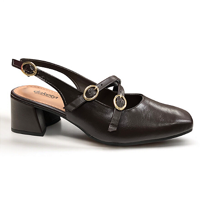 Sapato Feminino Dakota Slingback - D0081 - Marrom