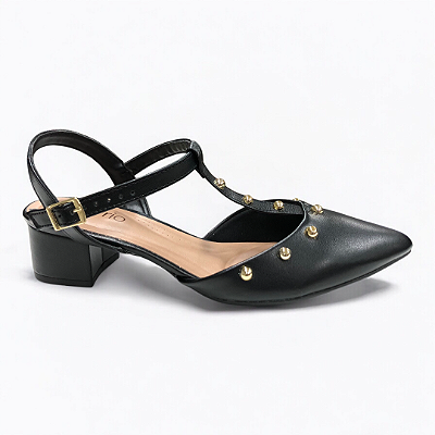 Sapato Feminino Beira Rio Scarpin Slingback - 4182.228 - Preto