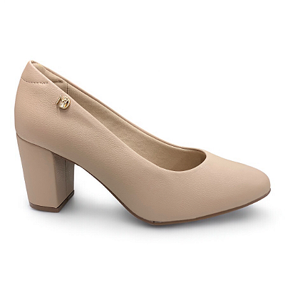 Sapato Feminino Modare Scarpin Salto Grosso - 7377.105 - Bege