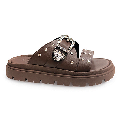 Chinelo Feminino Moleca Papete - 5504.103 - Marrom