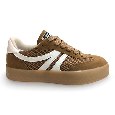 Tênis Feminino Sua Cia Casual - 8361.16061T - Marrom-Branco