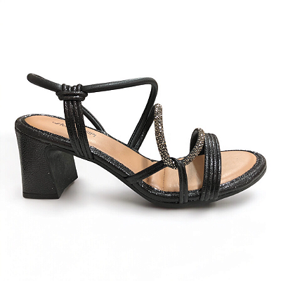 Sandália Feminina Mississipi Salto Grosso - MC415 - Preto