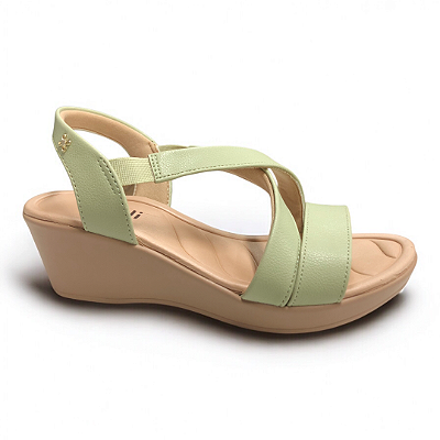 Sandália Feminina Softli Salto Anabela - 10006.10292 - Verde