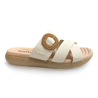 Chinelo Feminino Softli Papete - 10005.10315 - Branco Off