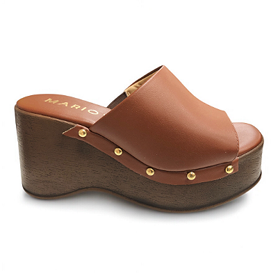 Tamanco Feminino Mariotta Plataforma - 30075-07 - Marrom