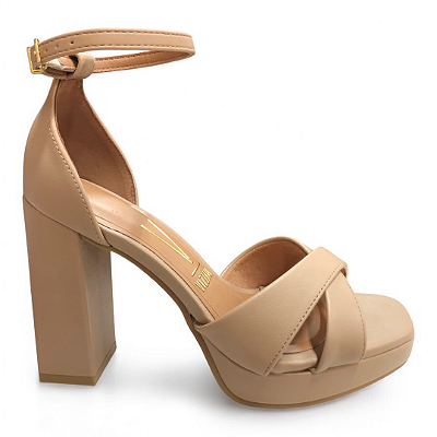 Sandália Feminina Vizzano Salto Alto - 6551.103 - Bege