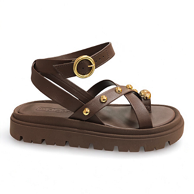Sandália Feminina Moleca Papete - 5504.113 - Marrom