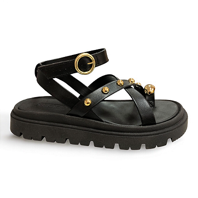 Sandália Feminina Moleca Papete - 5504.113 - Preto