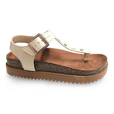 Sandália Feminina Moleca Papete Birken - 5500.114 - Branco Off
