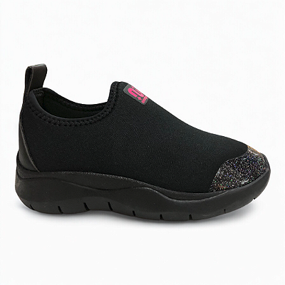 Tênis Infantil Menina Novopé Calce Fácil - 80001016-4589 - Preto-Pink