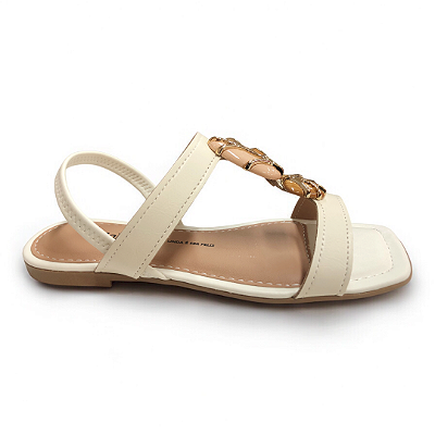 Sandália Feminina Dakota Rasteira - Y9611 - Branco Off
