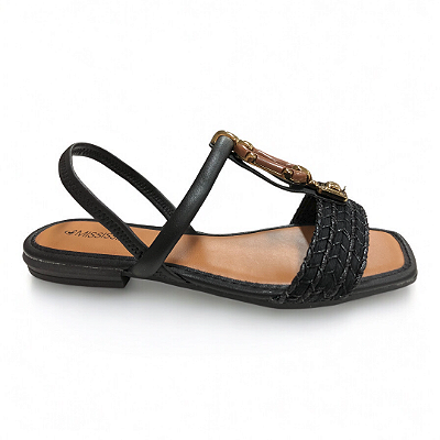 Sandália Feminina Mississipi Rasteira - MF302 - Preto