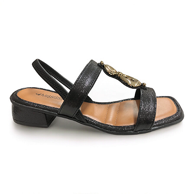 Sandália Feminina Mississipi Salto Bloco - MF893 - Preto