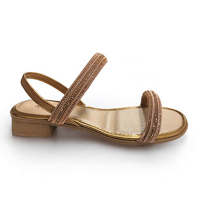 Sandália Feminina Mississipi Salto Baixo - ME133 - Dourado
