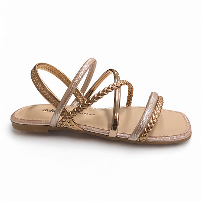 Sandália Feminina Dakota Rasteira - Y9352 - Dourado