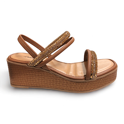 Sandália Feminina Mississipi Anabela - ME671 - Marrom