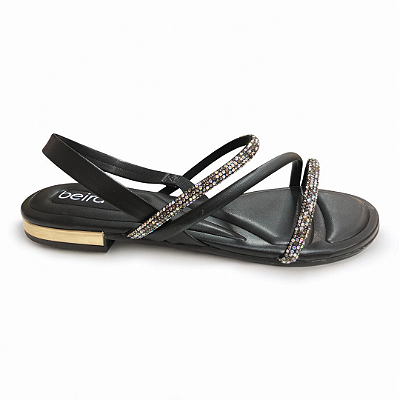 Sandália Feminina Beira Rio Rasteira - 8263.969 - Preto